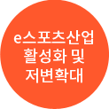 e스포츠산업 활성화 및 저변확대